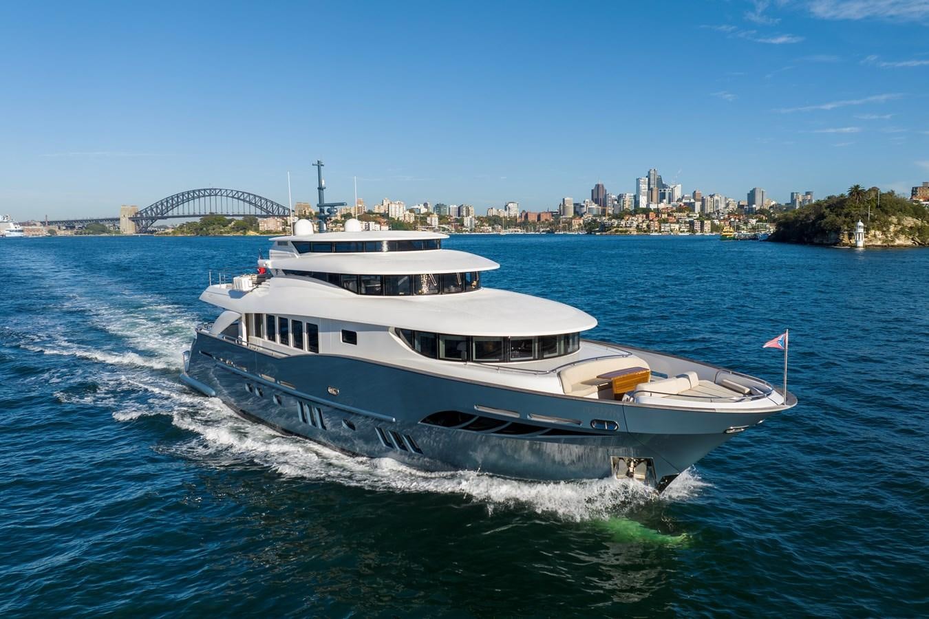 a boat on the water aboard DOMUS Yacht for Sale