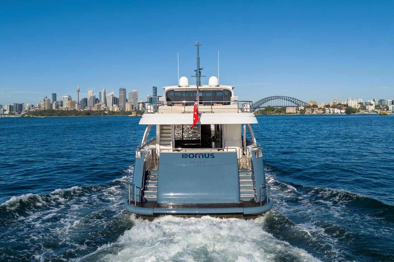 a boat on the water aboard DOMUS Yacht for Sale