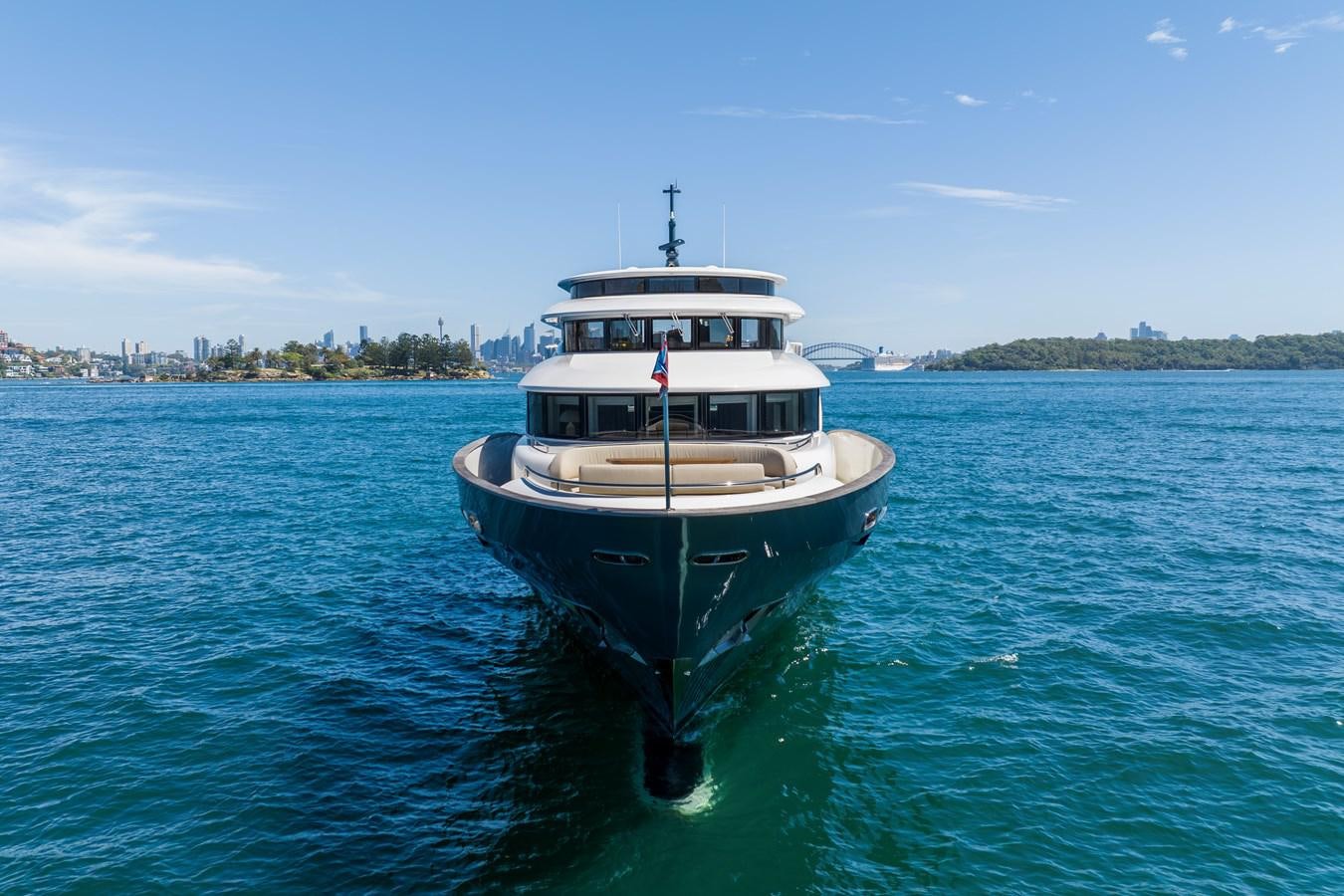 a boat on the water aboard DOMUS Yacht for Sale