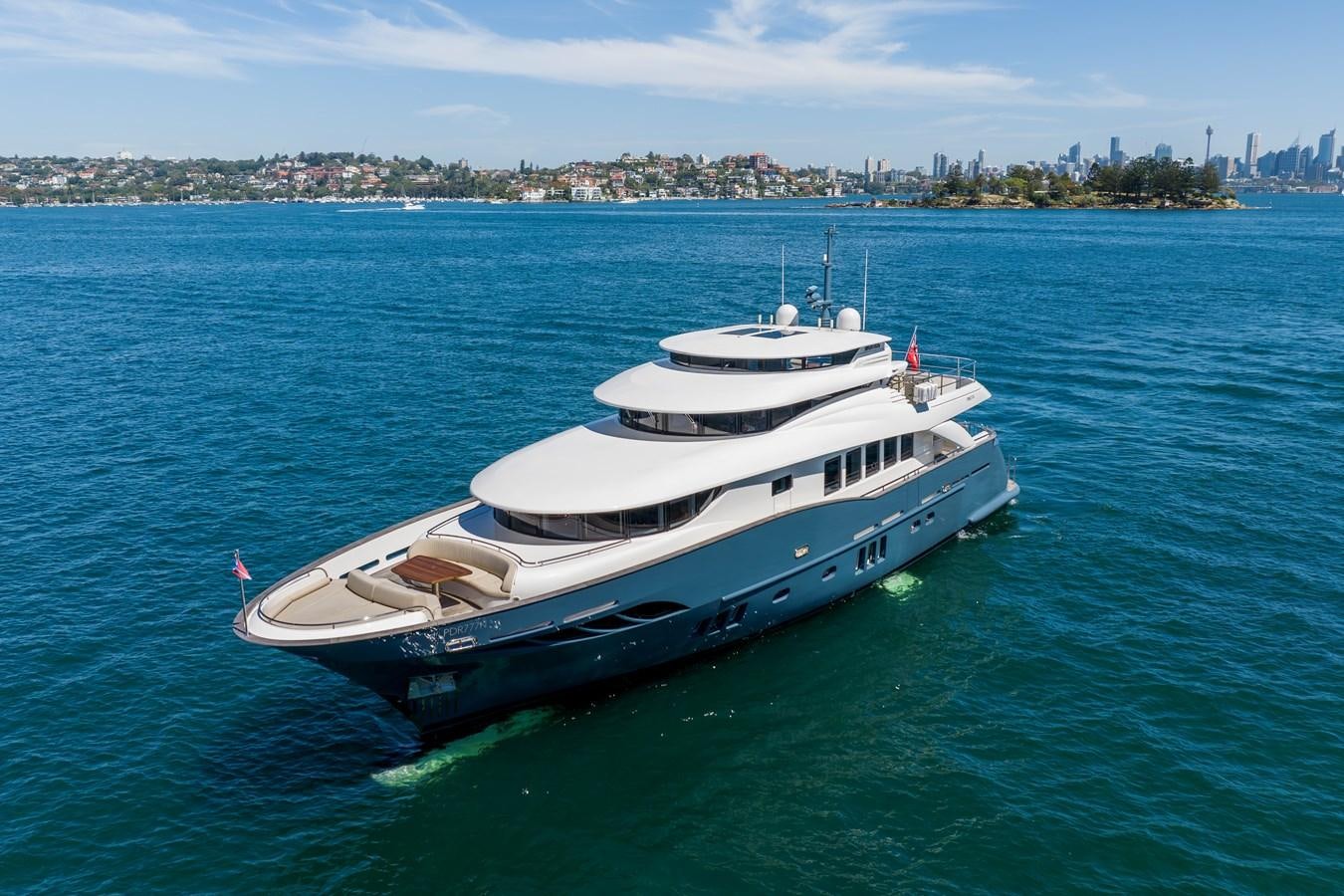 a boat in the water aboard DOMUS Yacht for Sale