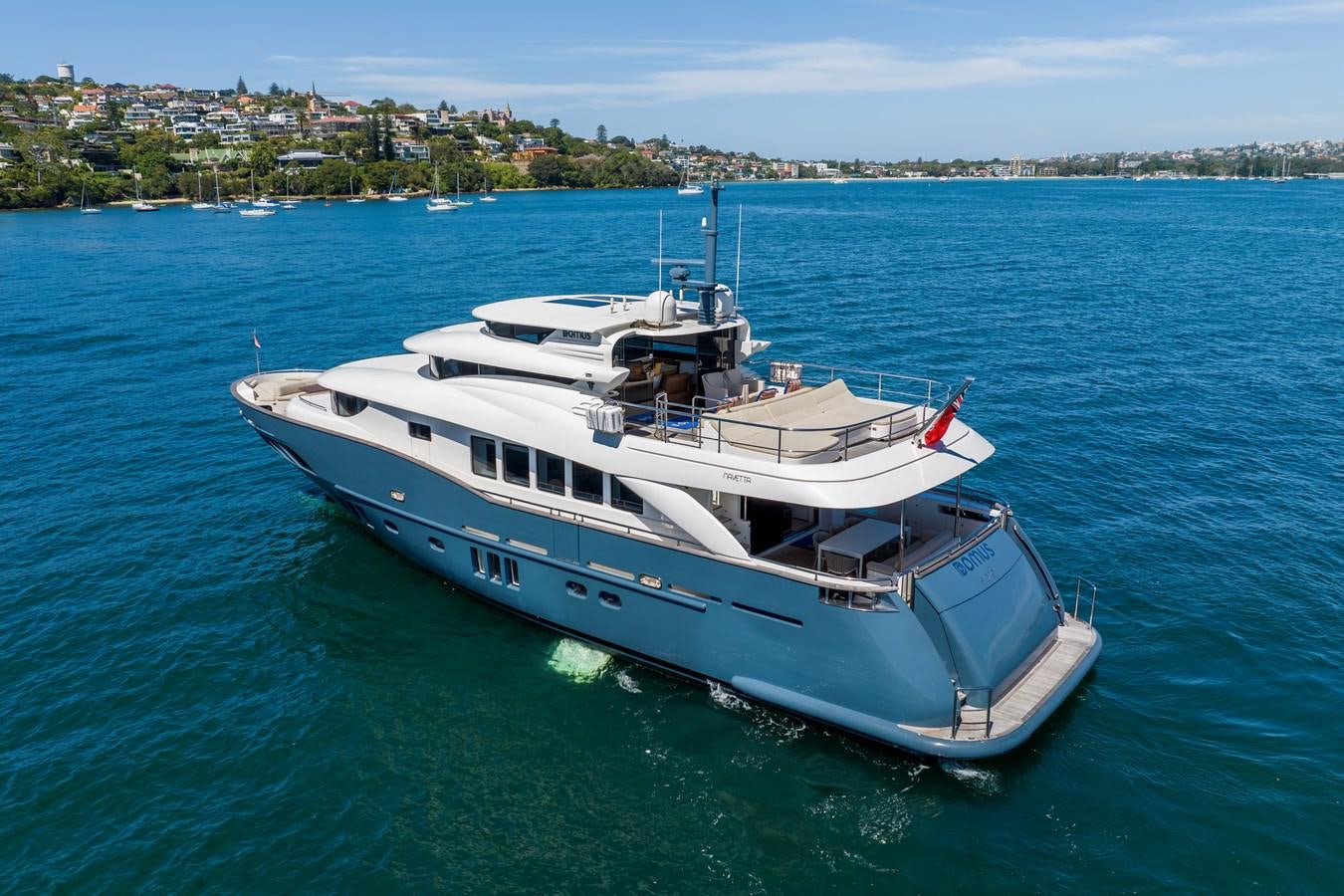 a boat on the water aboard DOMUS Yacht for Sale