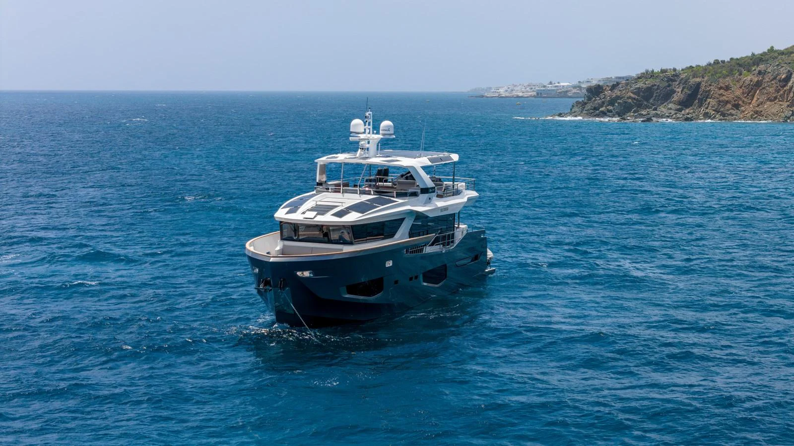 a boat in the water aboard EXIT STRATEGY Yacht for Sale