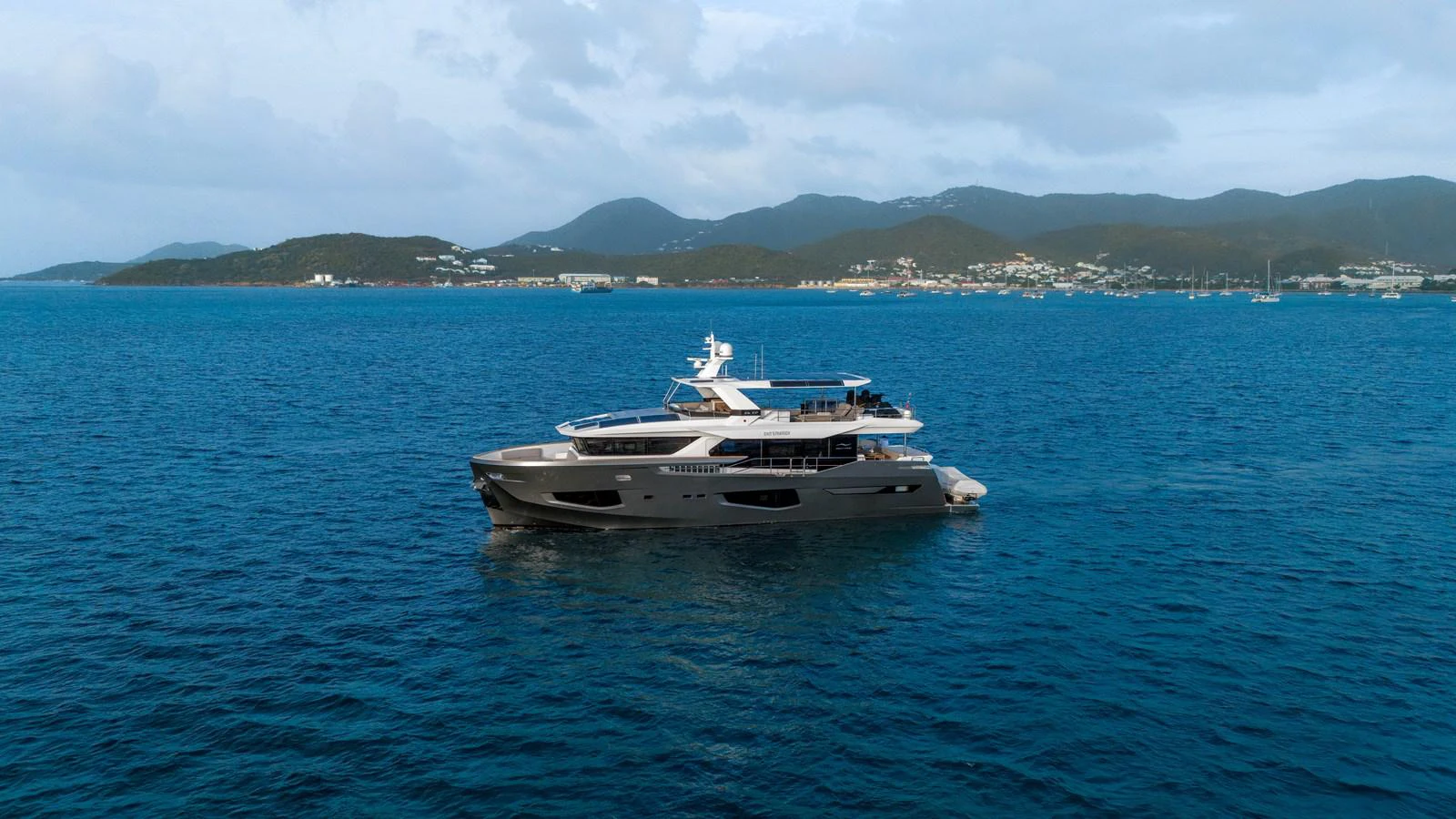 a boat in the water aboard EXIT STRATEGY Yacht for Sale