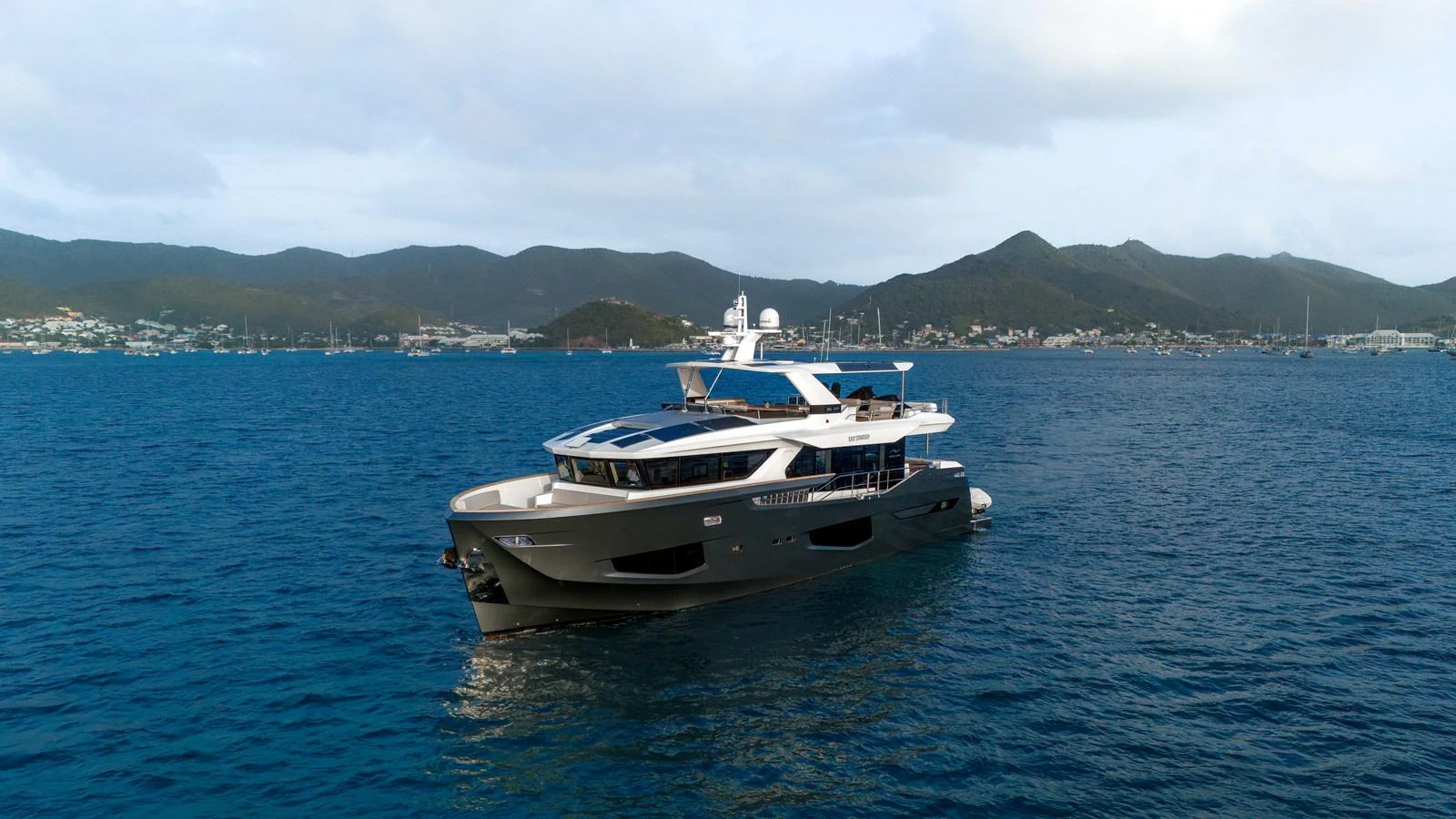 a boat in the water aboard EXIT STRATEGY Yacht for Sale