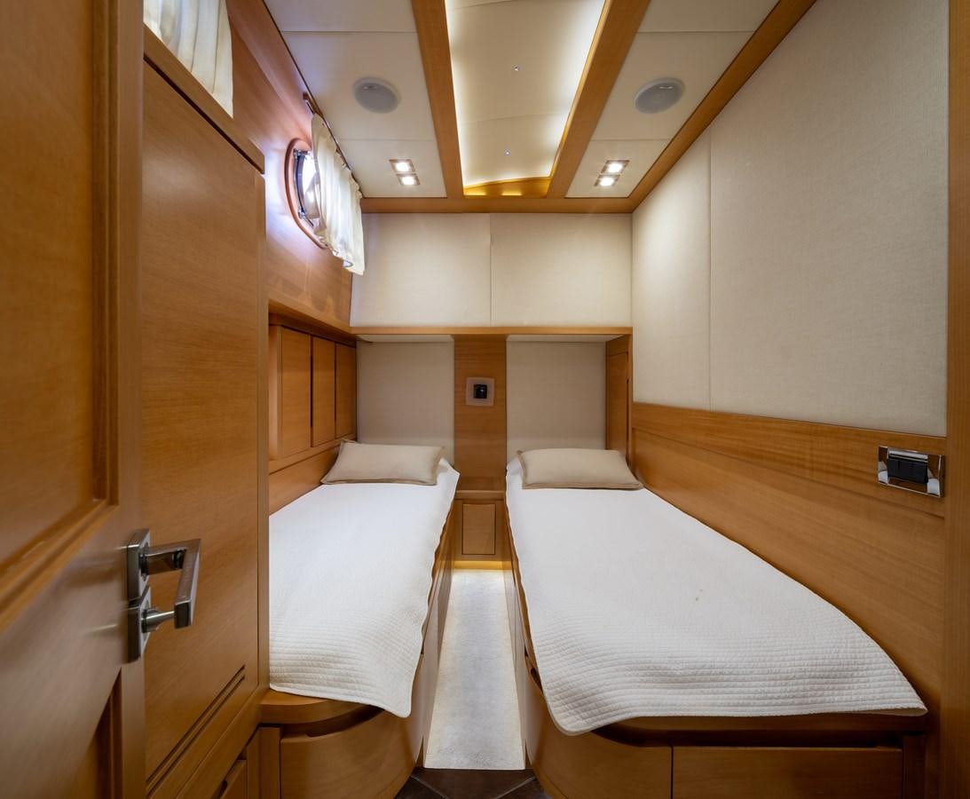 a room with two beds aboard ANTALYA Yacht for Sale