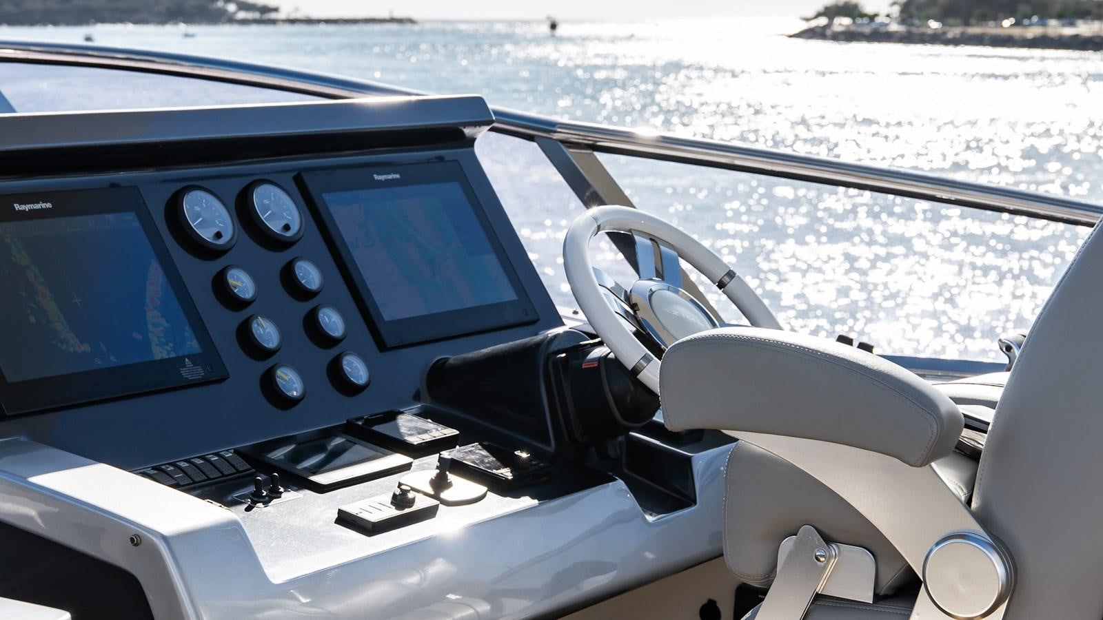 the interior of a car aboard SOLACE Yacht for Sale