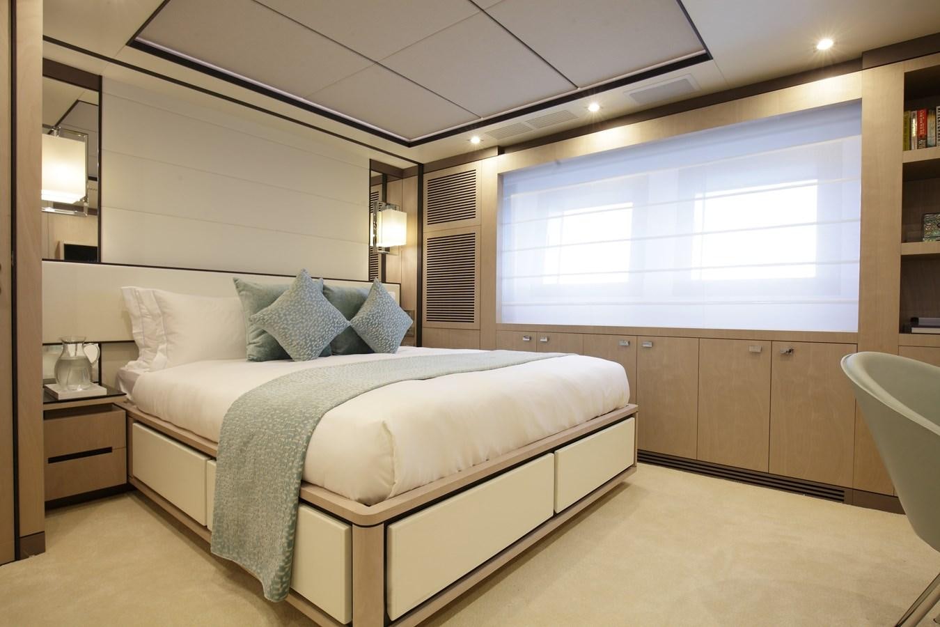 a bed in a room aboard WILLOW Yacht for Sale
