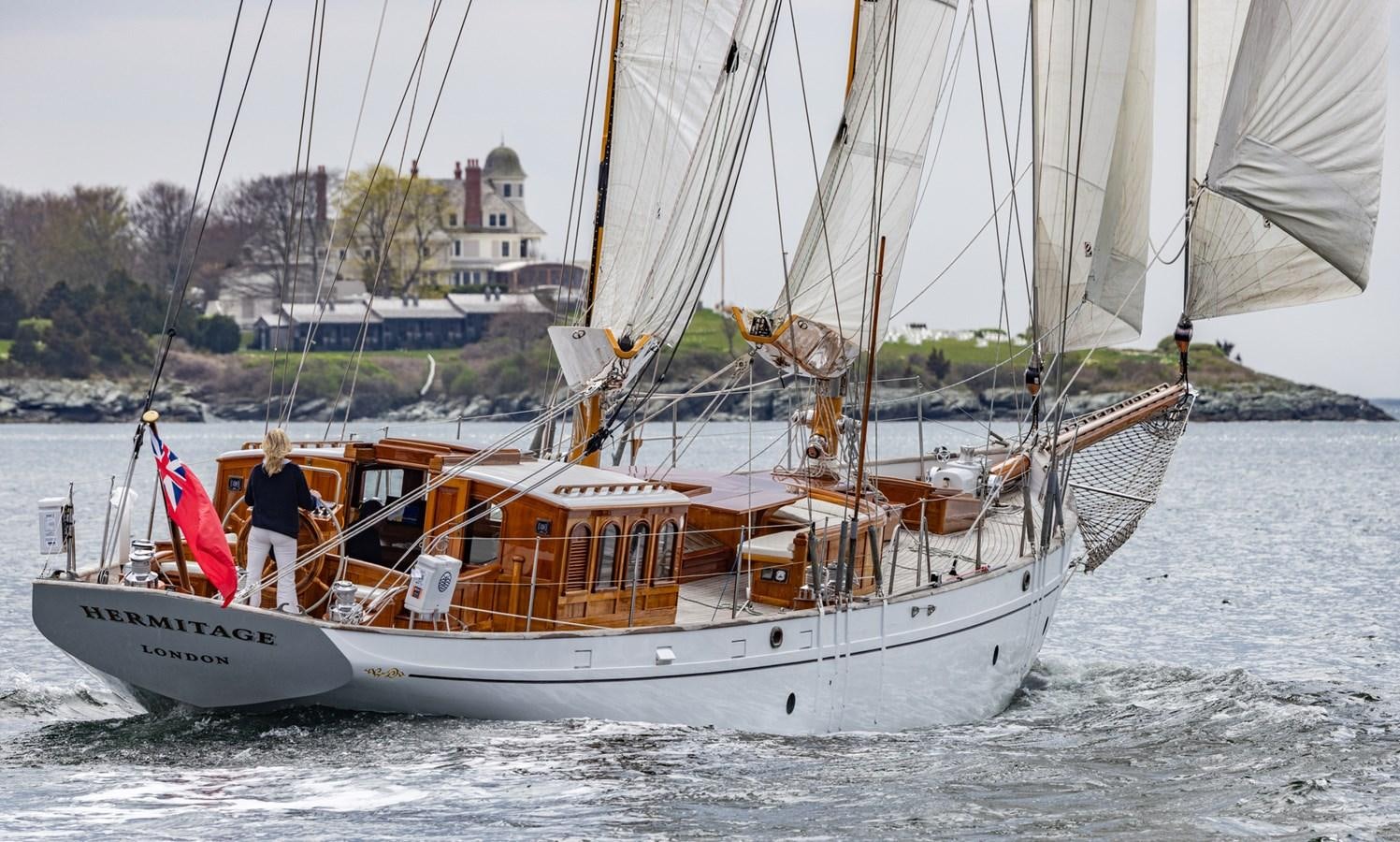 a person on a sailboat aboard HERMITAGE Yacht for Sale