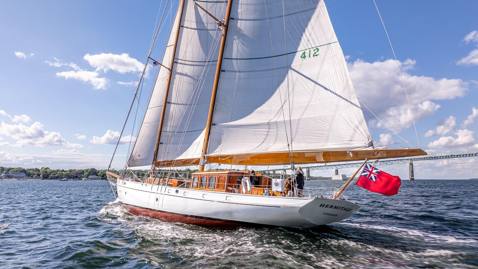 a sailboat on the water aboard HERMITAGE Yacht for Sale