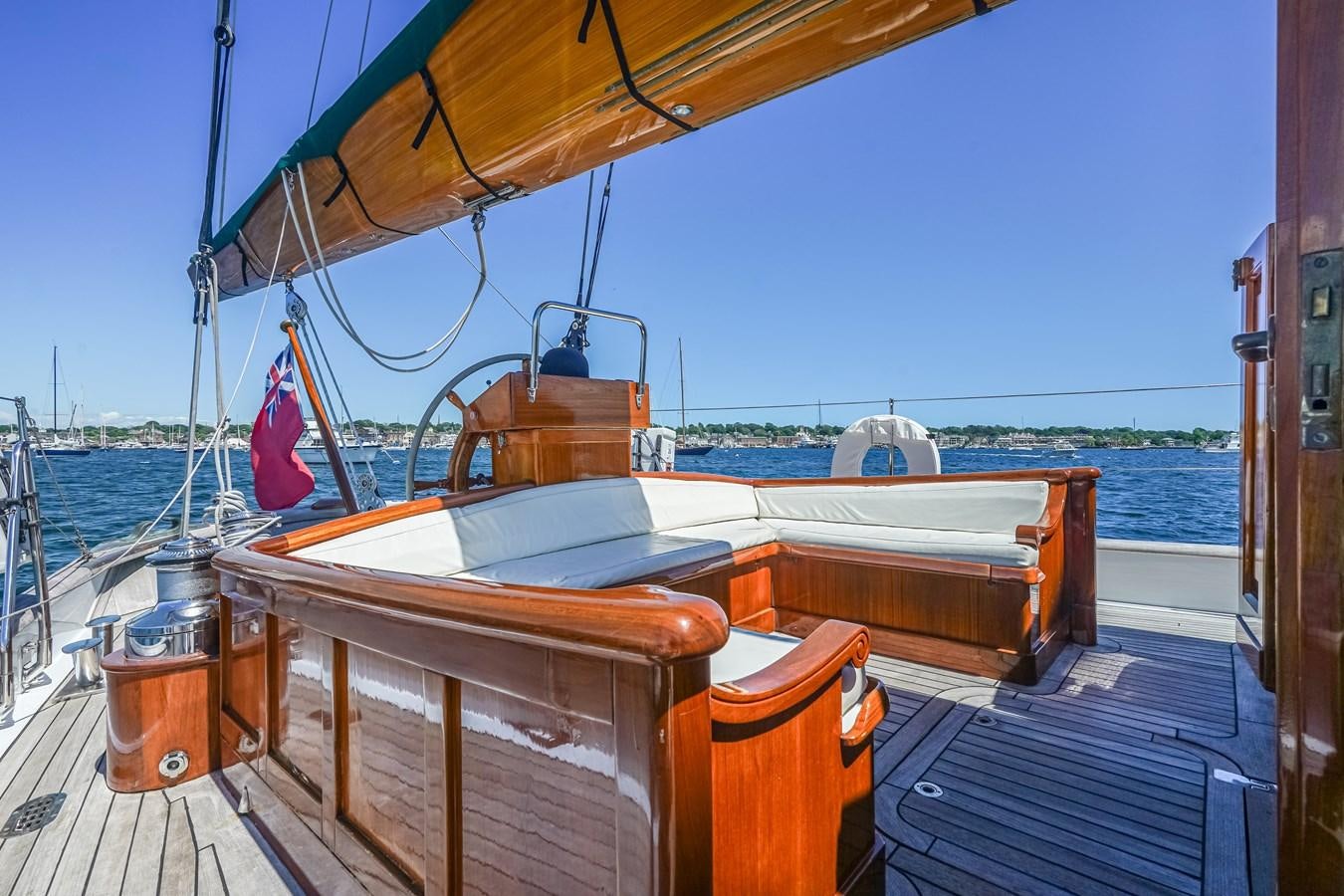 a boat on a deck aboard HERMITAGE Yacht for Sale
