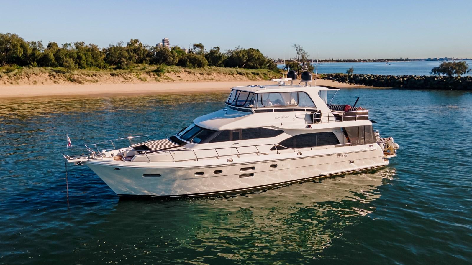 a boat on the water aboard CAVALLINO III Yacht for Sale