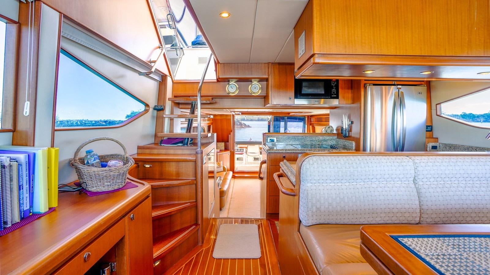 a kitchen with a basket on the counter aboard CAVALLINO III Yacht for Sale