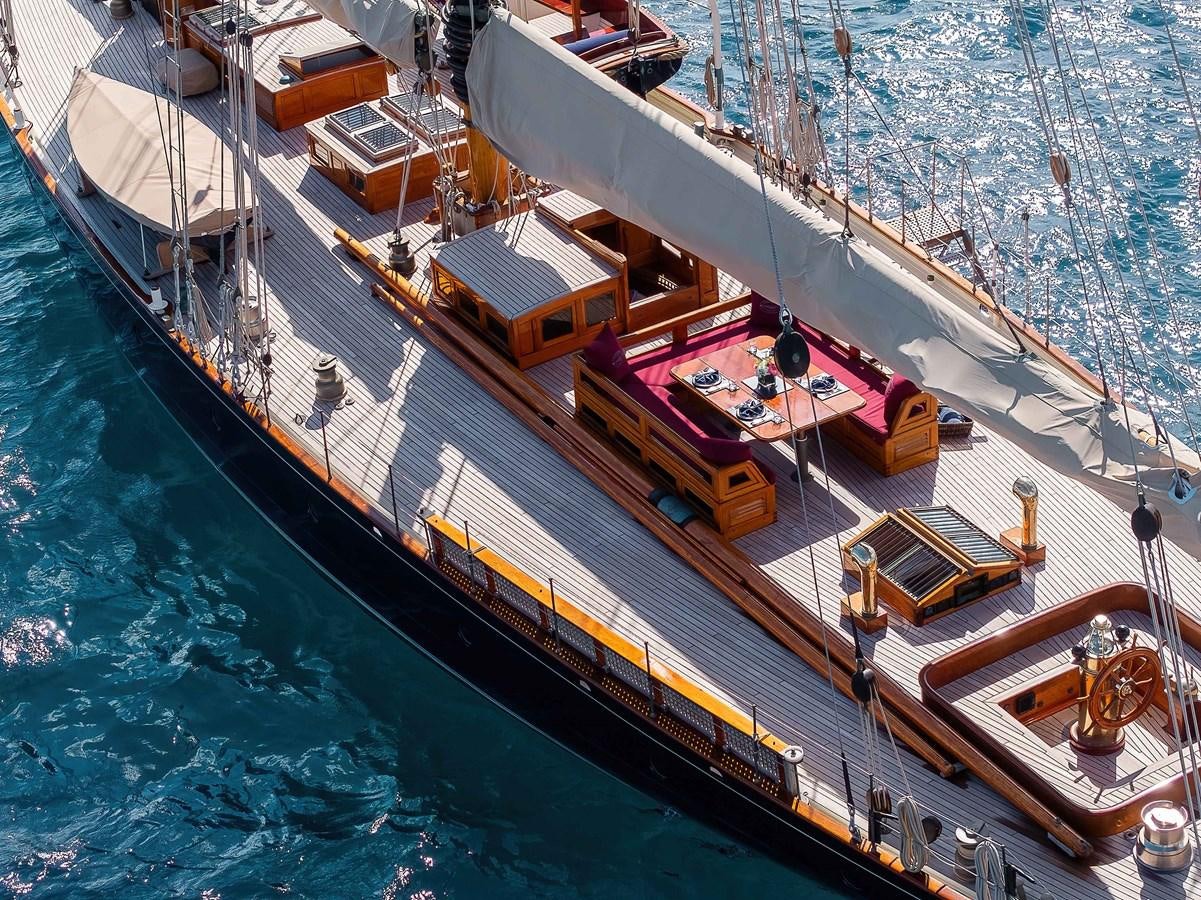 a ship with a lot of boats aboard MARIETTE OF 1915 Yacht for Sale