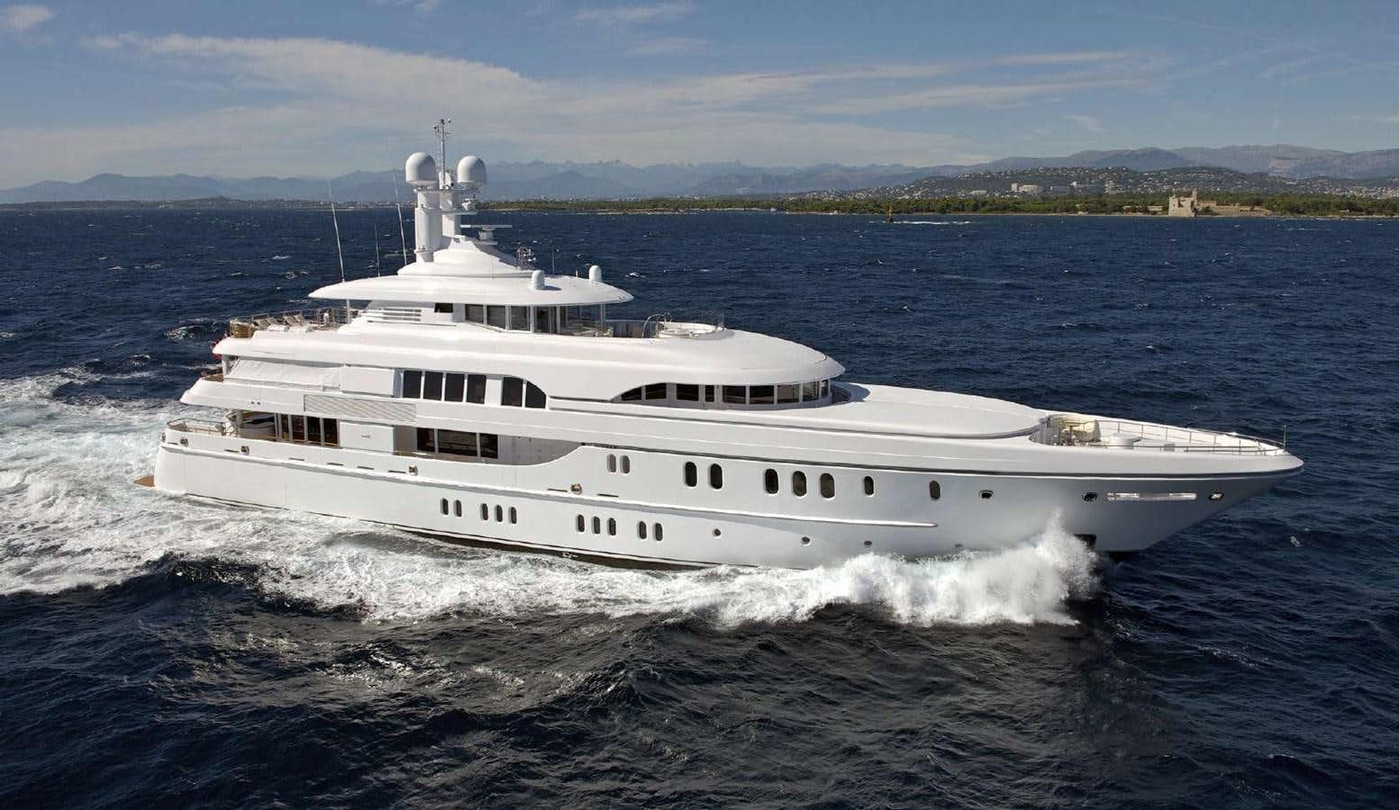 a large white ship aboard BELLA VITA Yacht for Sale