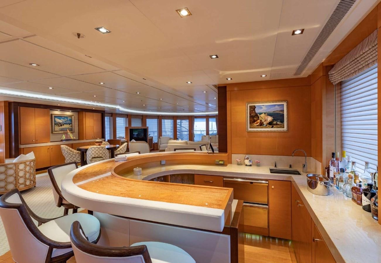 a large kitchen with a large island aboard BELLA VITA Yacht for Sale