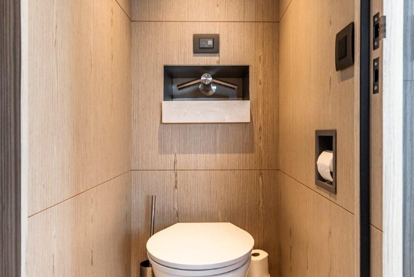 a toilet in a bathroom aboard ST. BARTH Yacht for Sale
