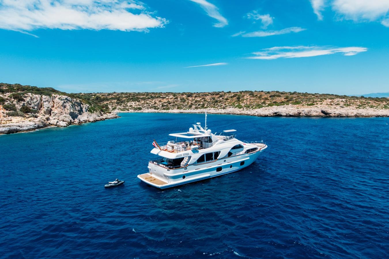 a boat in the water aboard REBECCA V Yacht for Sale