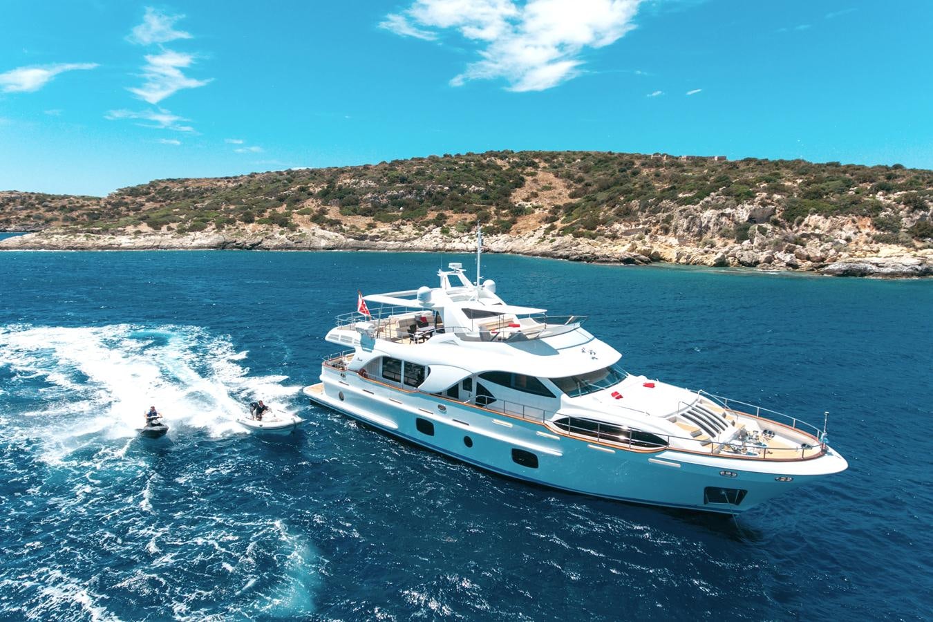 a boat on the water aboard REBECCA V Yacht for Sale