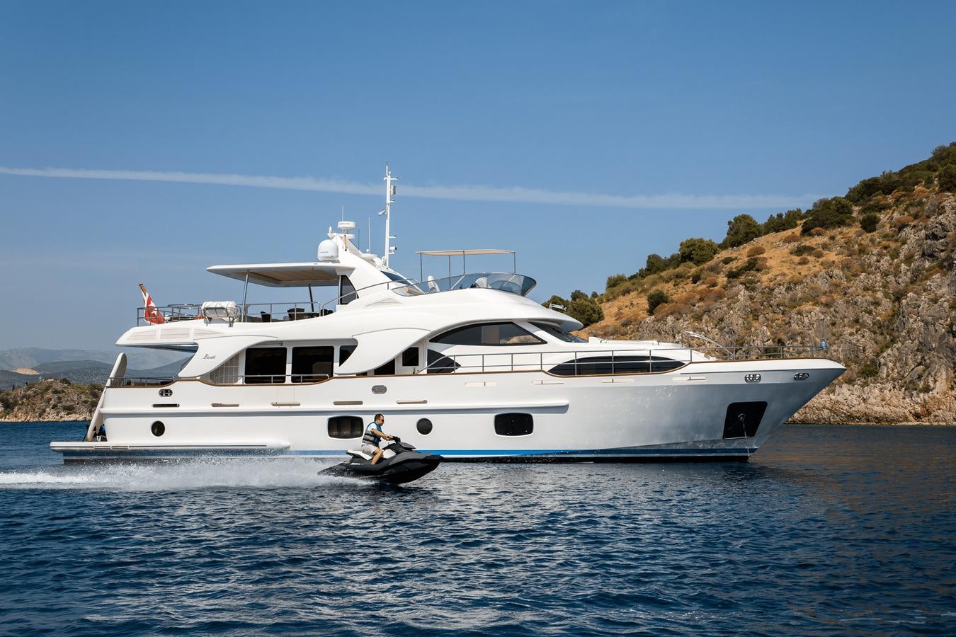 a boat on the water aboard REBECCA V Yacht for Sale