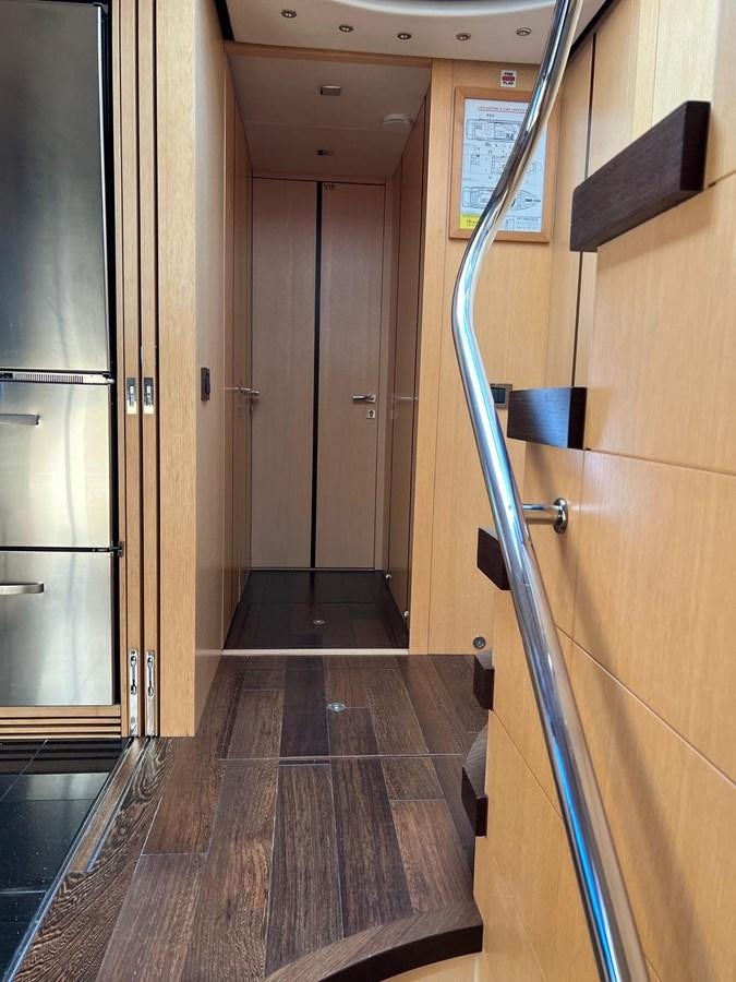 a hallway with a wood floor and a wood floor aboard ESCAPE Yacht for Sale