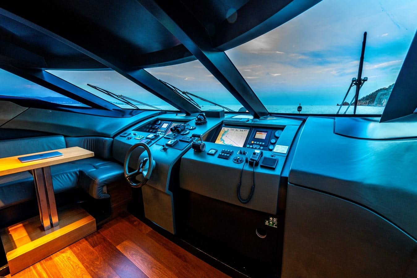 the inside of a car aboard MANATEA Yacht for Sale