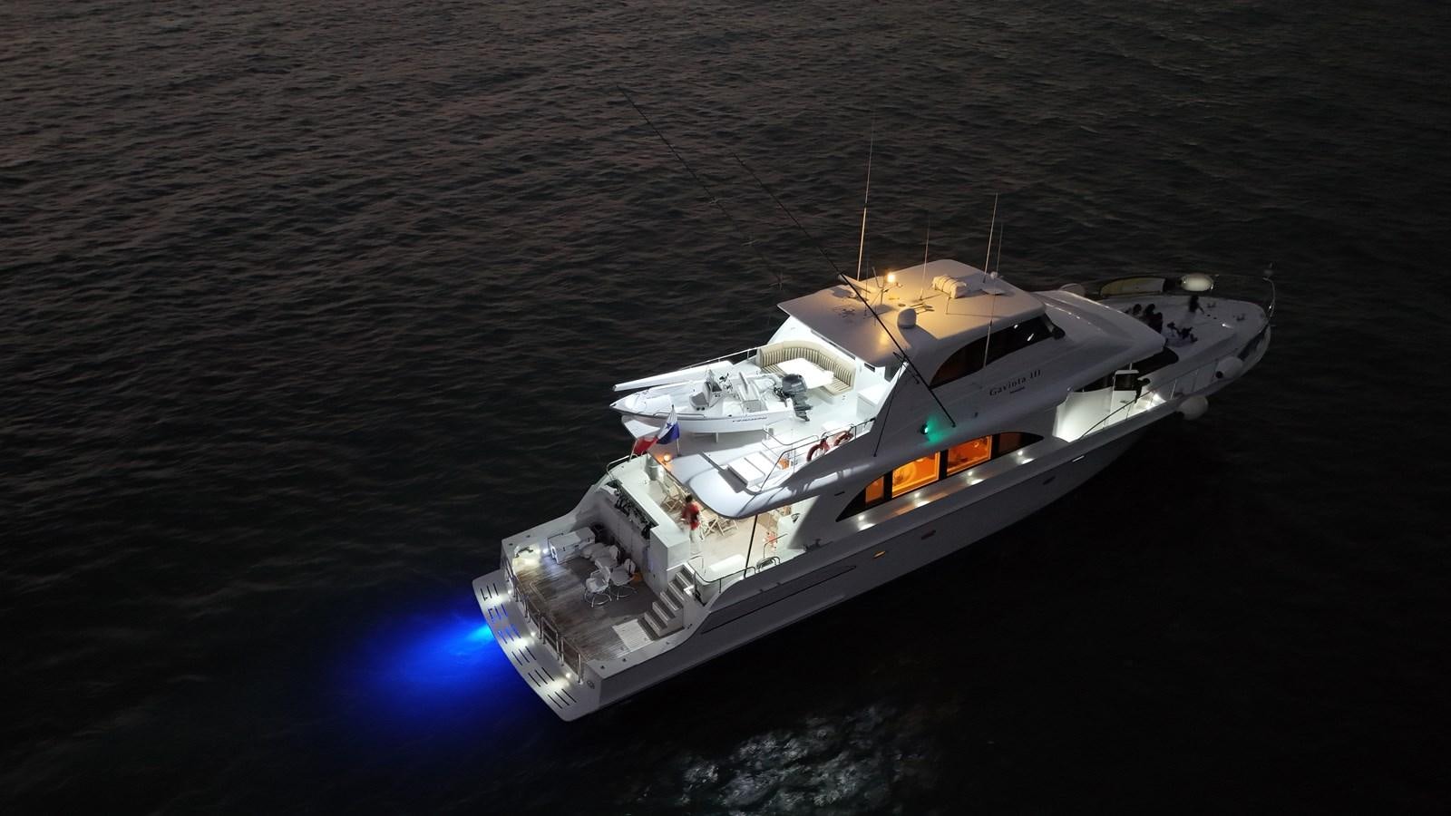 a space ship in the water aboard GAVIOTA III Yacht for Sale