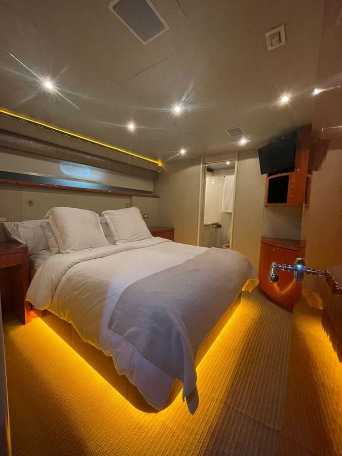 a bed in a room aboard GAVIOTA III Yacht for Sale