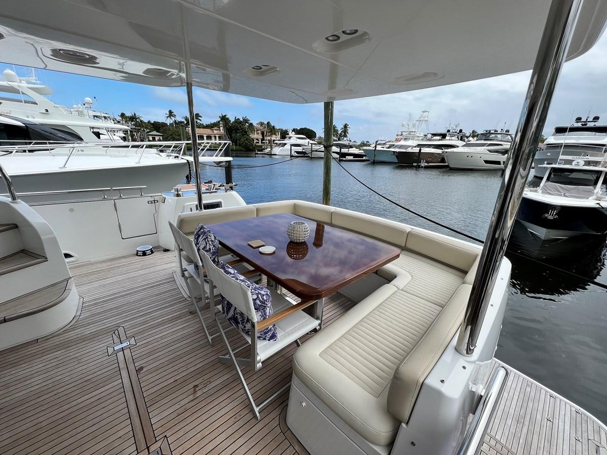 a table on a boat aboard PURA VIDA Yacht for Sale