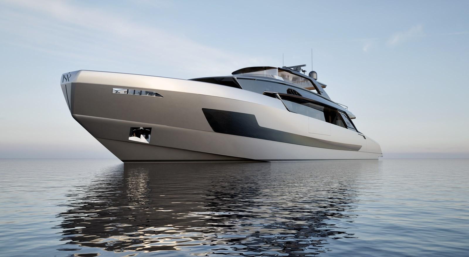 a white yacht on the water aboard ISA VIPER 120 Yacht for Sale