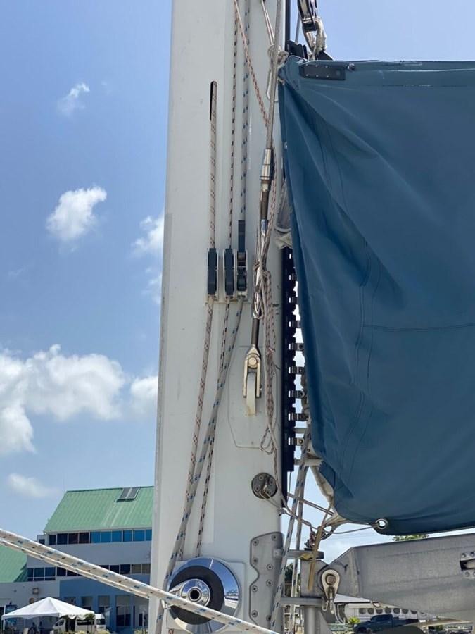 a large blue container aboard 1996 GOLD COAST GC 70 Yacht for Sale