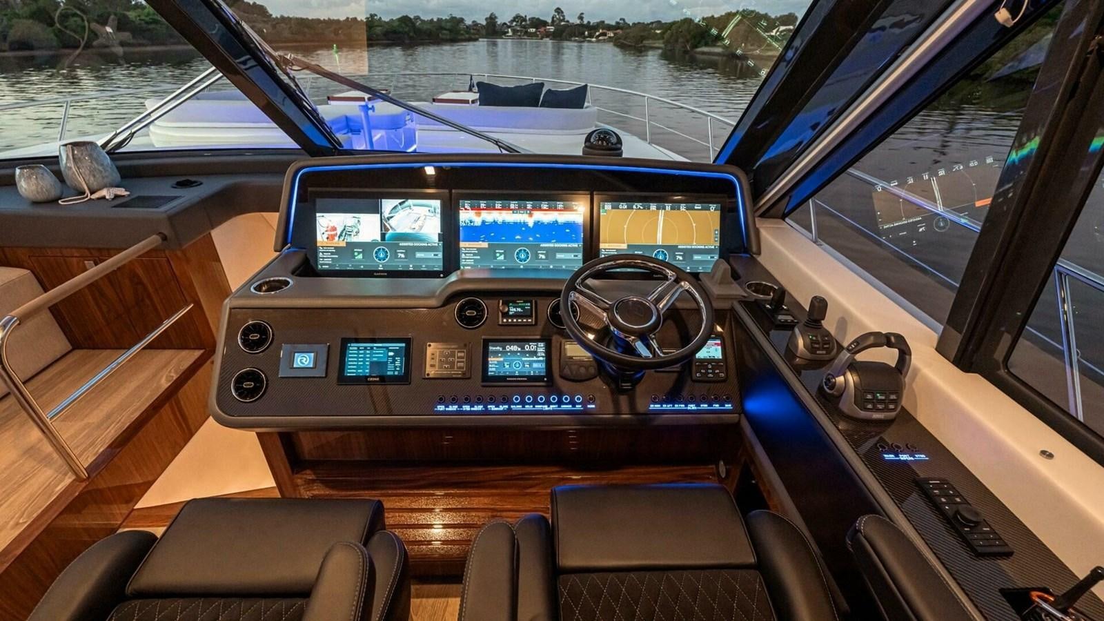 inside of a car aboard 6800 SPORT  PLATINUM Yacht for Sale