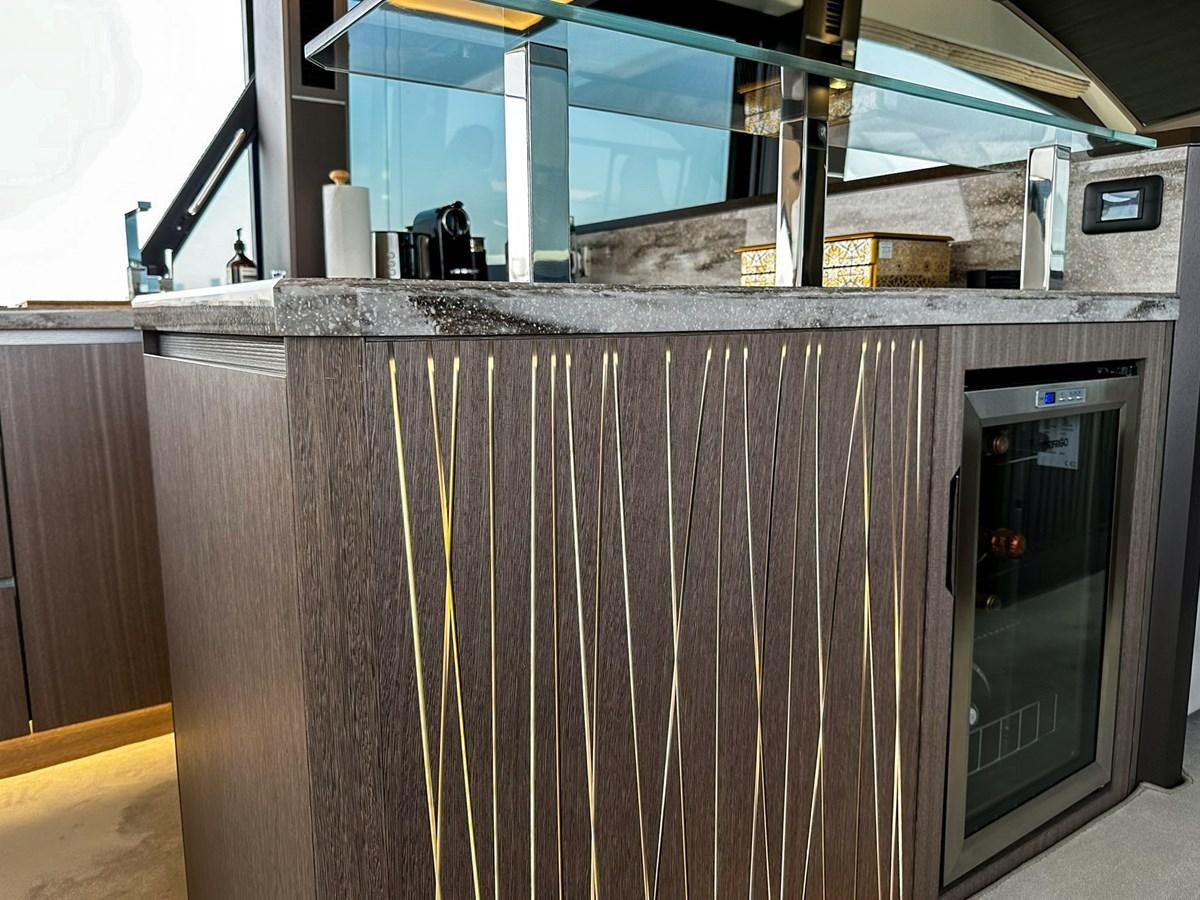 a wall of wood aboard JANICE Yacht for Sale