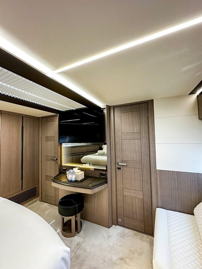 a room with a desk and a chair aboard JANICE Yacht for Sale