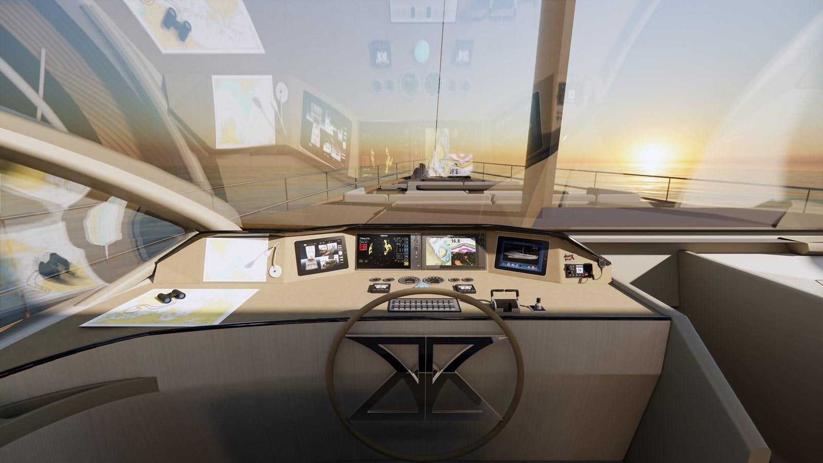 inside of a car aboard BOA KINGDOM Yacht for Sale