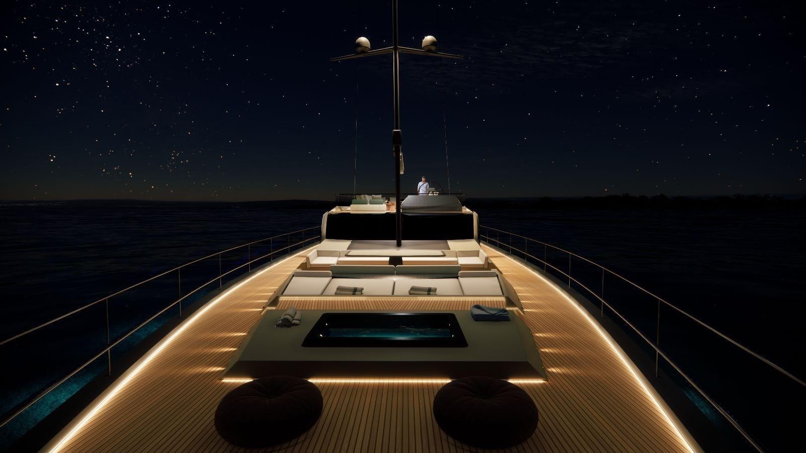a large ship in the water aboard BOA KINGDOM Yacht for Sale