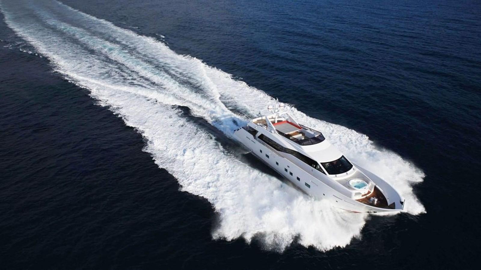 a car driving on the water aboard AURORA Yacht for Sale