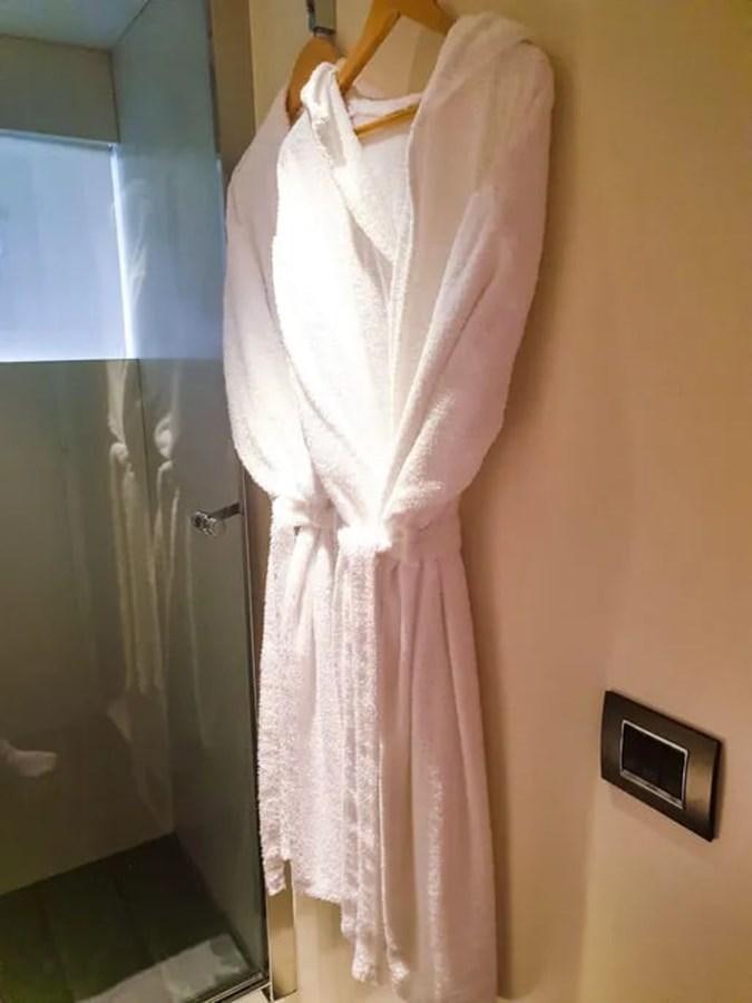 a towel on a swinger aboard AURORA Yacht for Sale