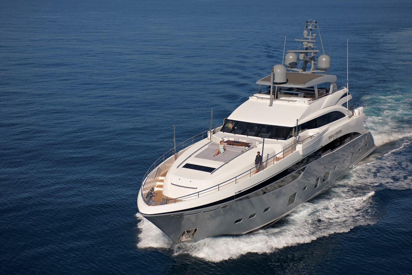 a white boat on the water aboard IMPERIAL PRINCESS BEATRICE Yacht for Sale