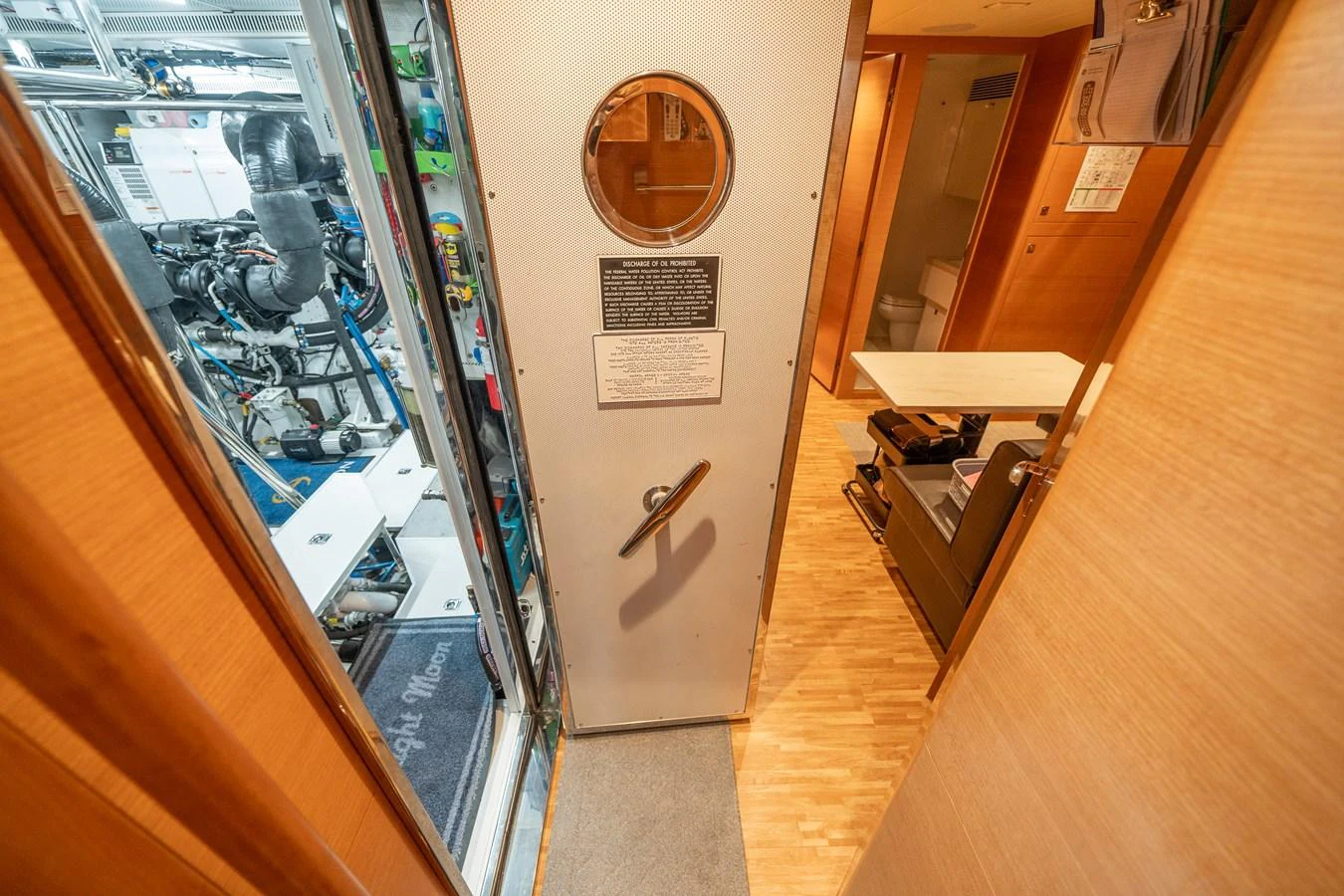 a room with a glass display case aboard MIDNIGHT MOON Yacht for Sale