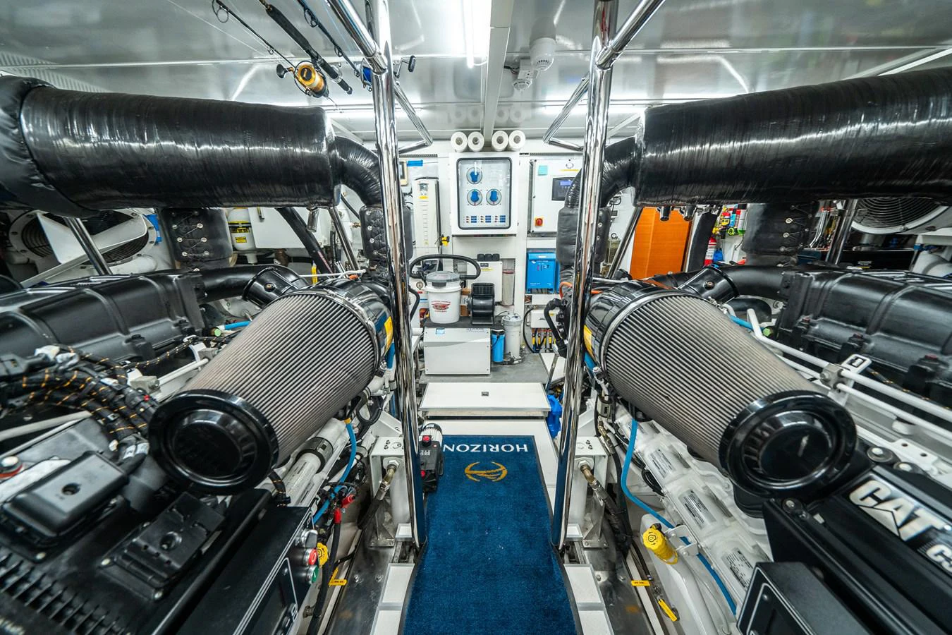 a machine with wires and a machine aboard MIDNIGHT MOON Yacht for Sale