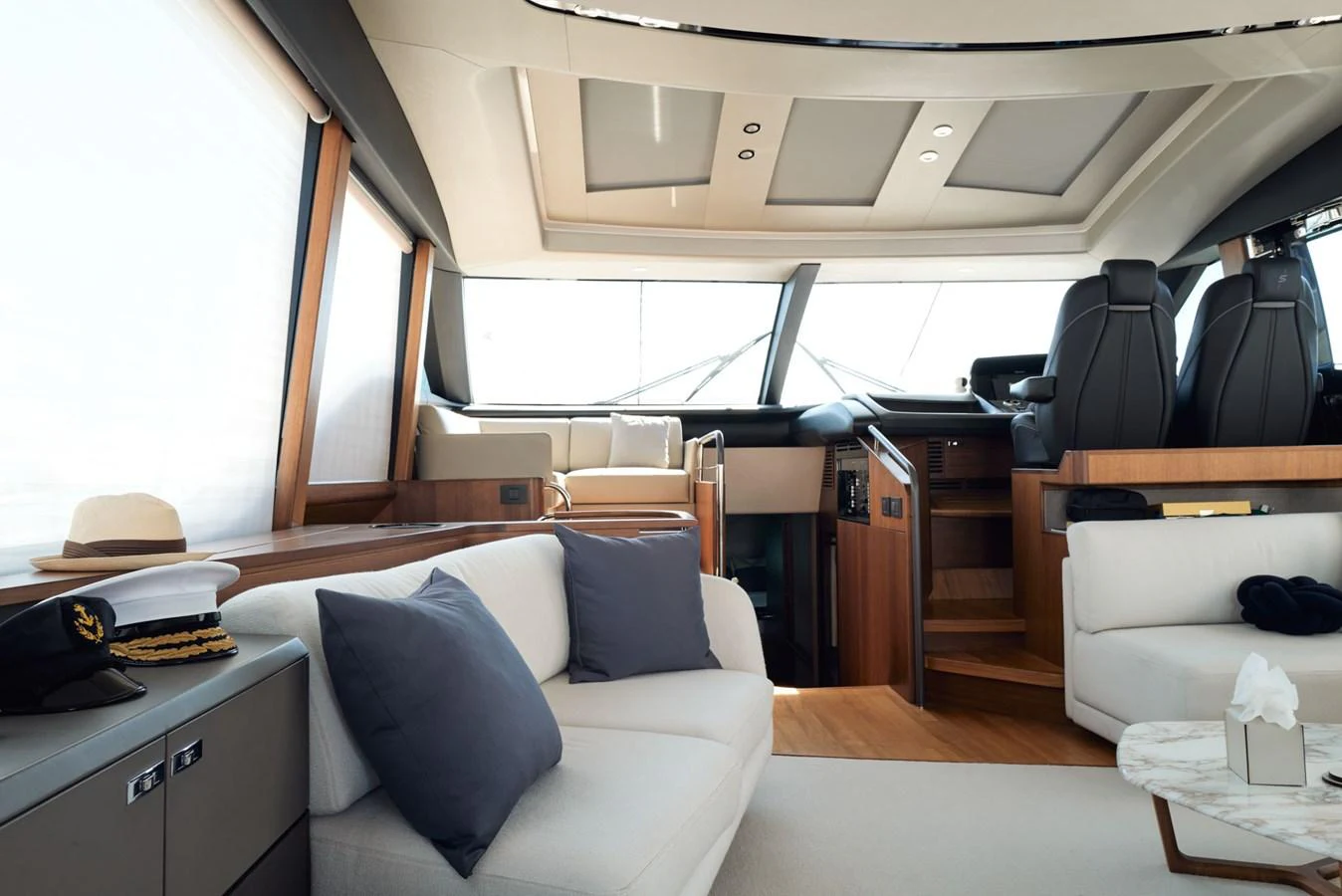 a room with a couch and a chair aboard PRINCESS M Yacht for Sale