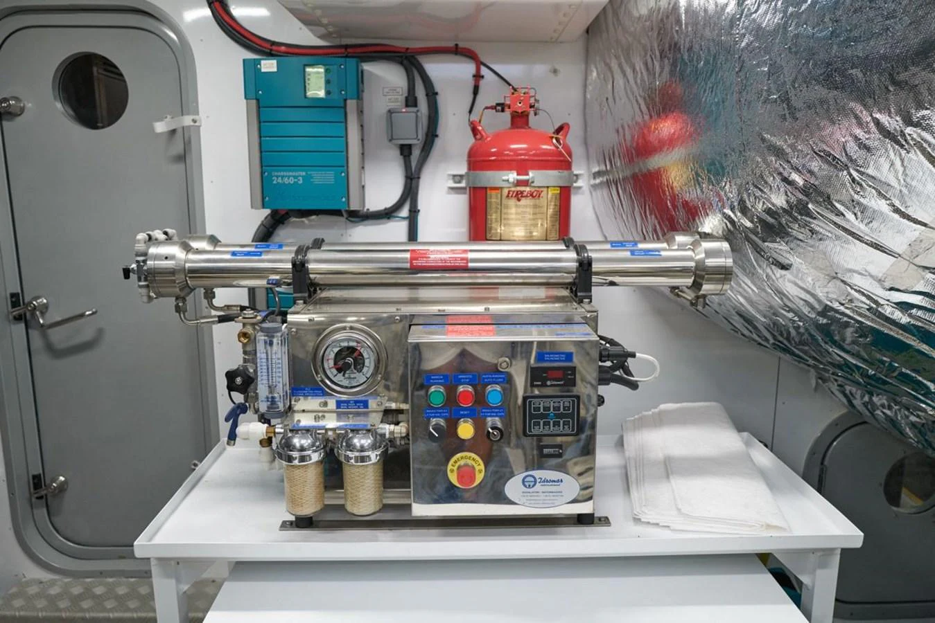 a machine with a red top aboard PRINCESS M Yacht for Sale