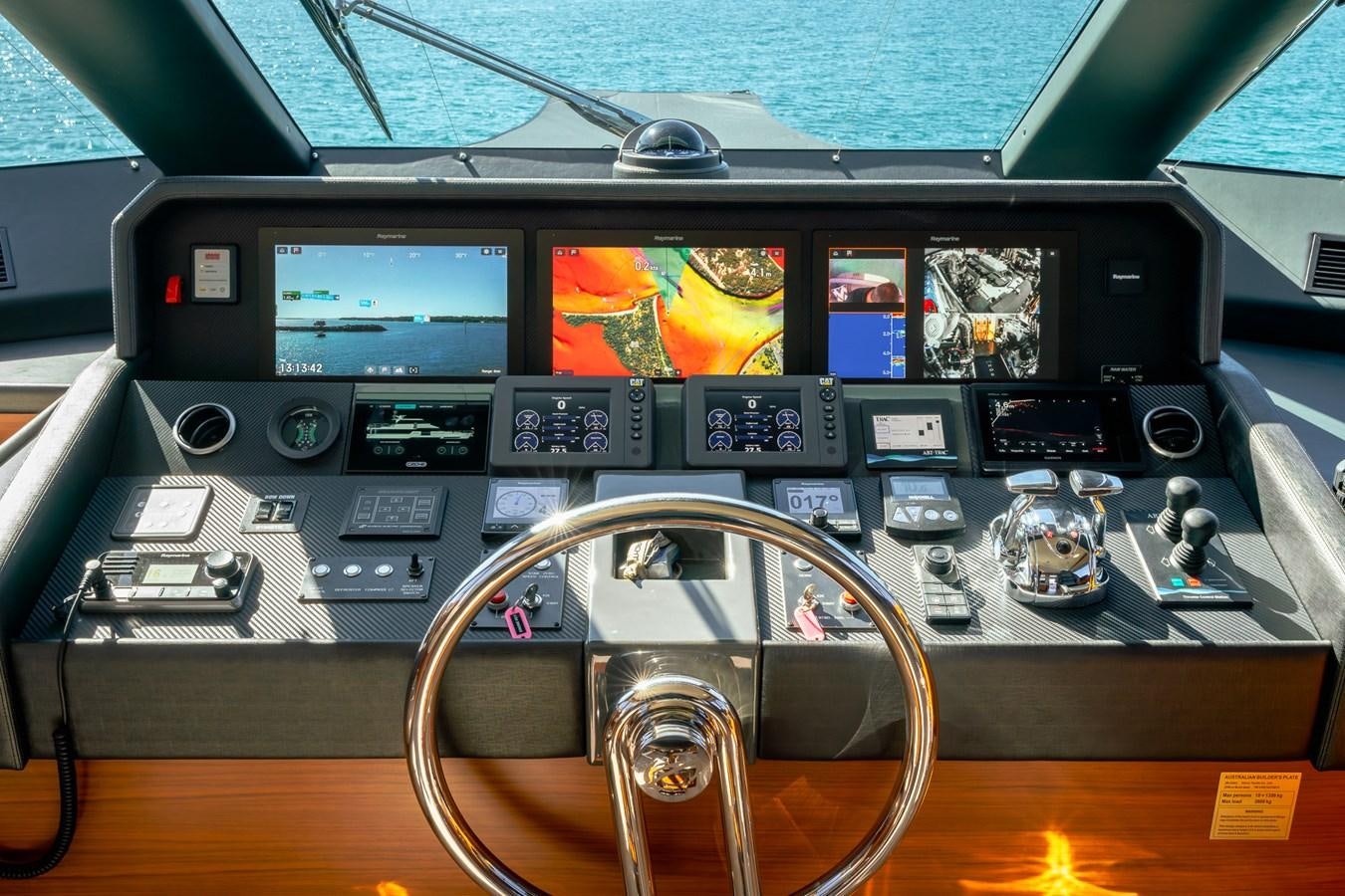 a close-up of a control panel aboard LEGGERA Yacht for Sale