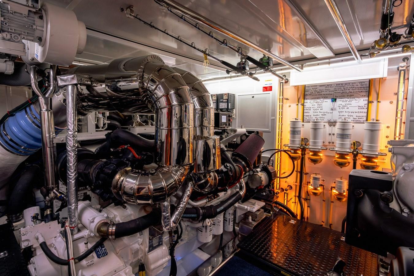 a large machine in a factory aboard LEGGERA Yacht for Sale