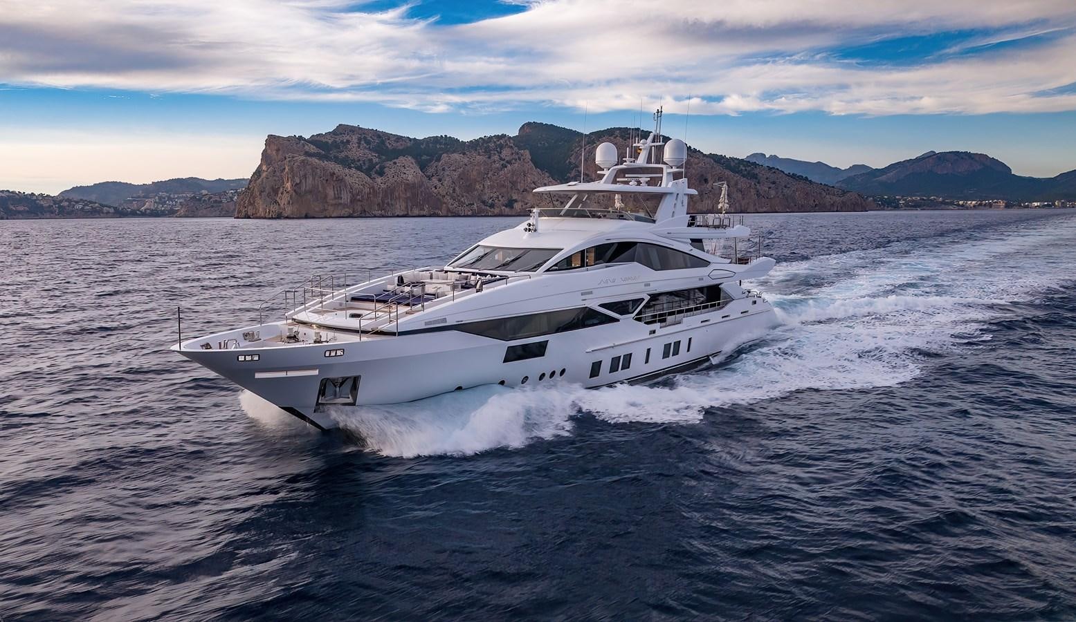 a white yacht in the water aboard NEW WAVES Yacht for Sale