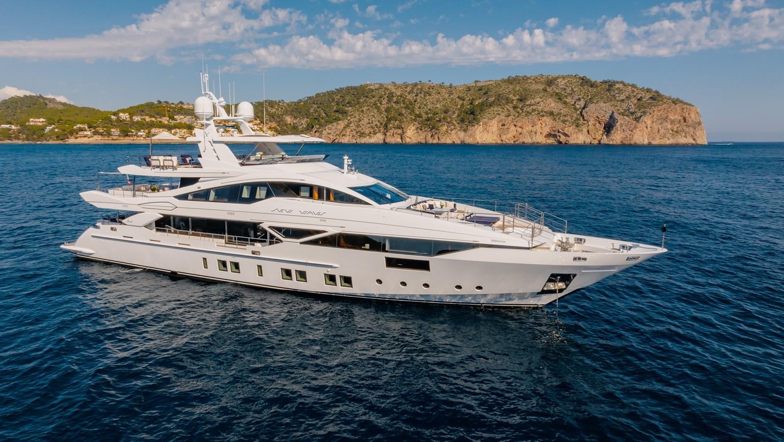 a white yacht in the water aboard NEW WAVES Yacht for Sale