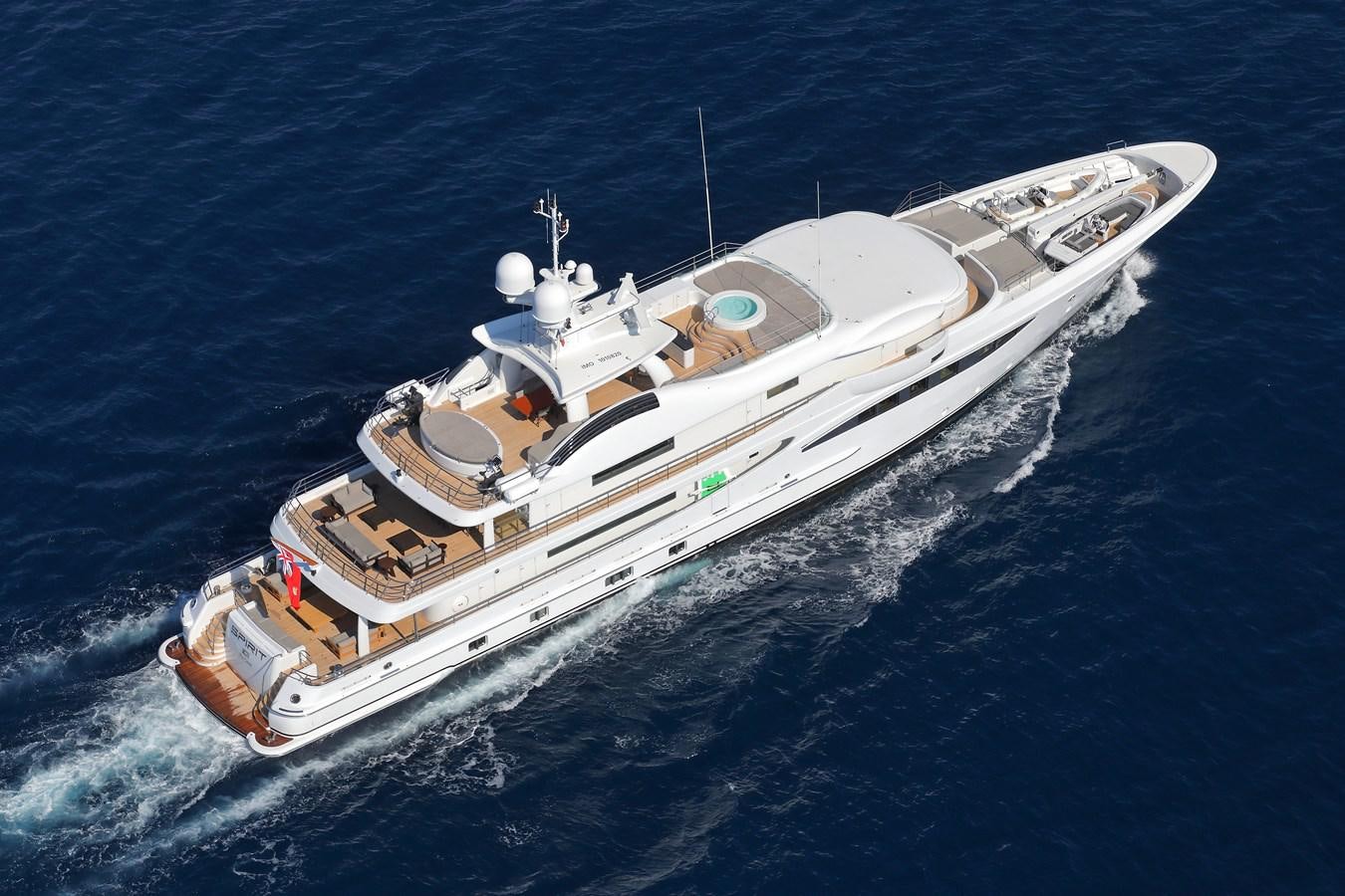 a high angle view of a ship aboard SPIRIT Yacht for Sale
