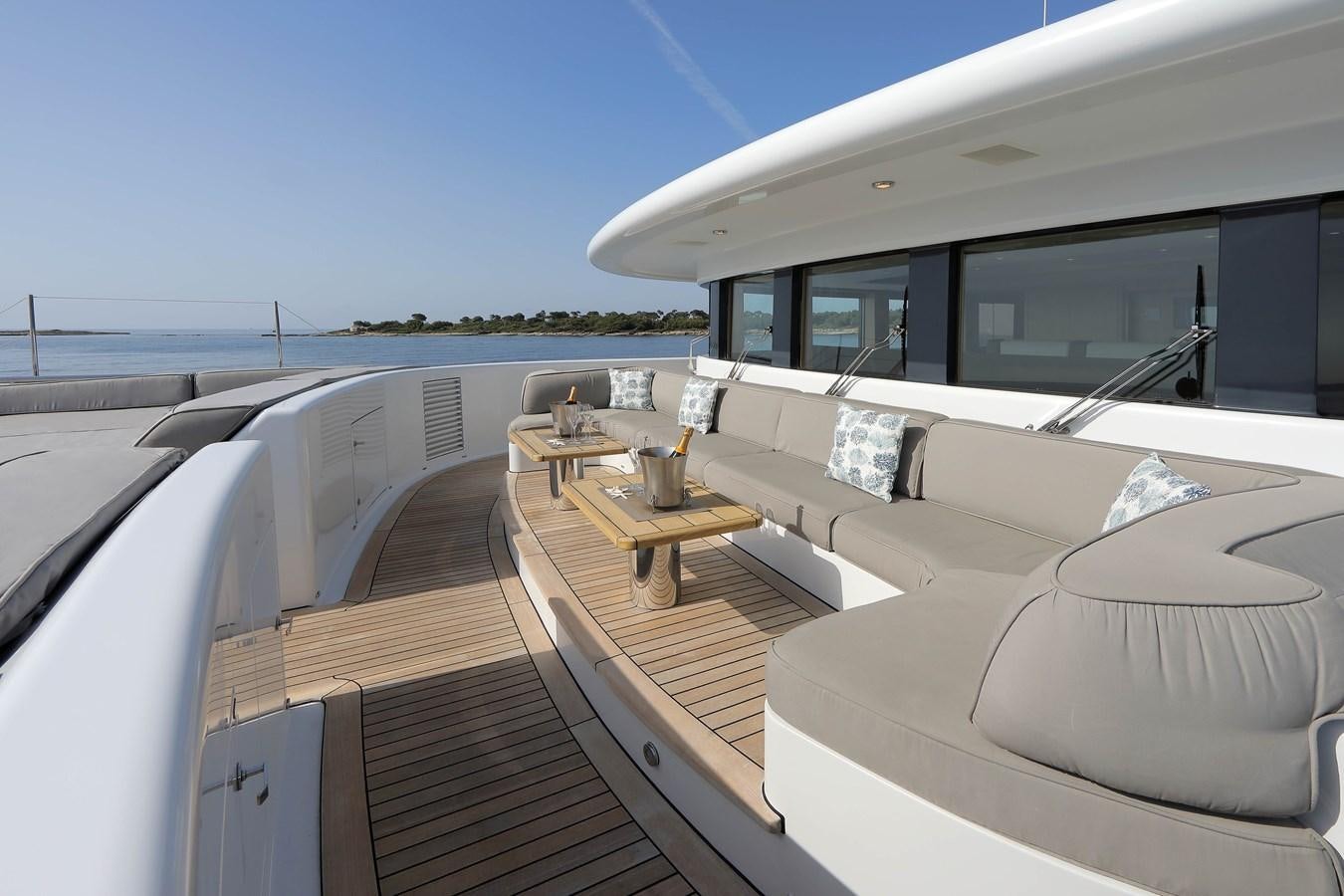 the deck of a boat aboard SPIRIT Yacht for Sale