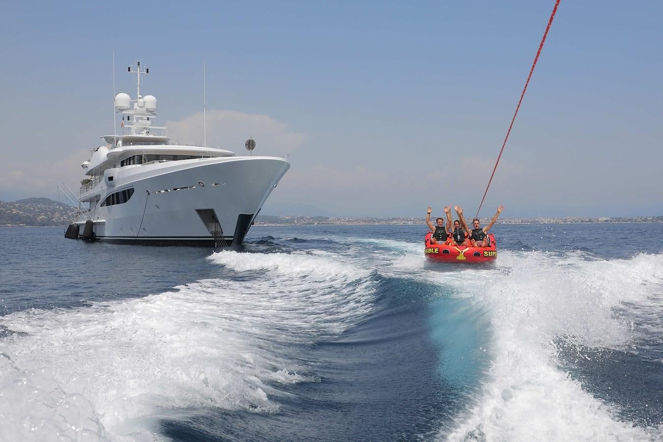 a boat with a group of people on it aboard SPIRIT Yacht for Sale