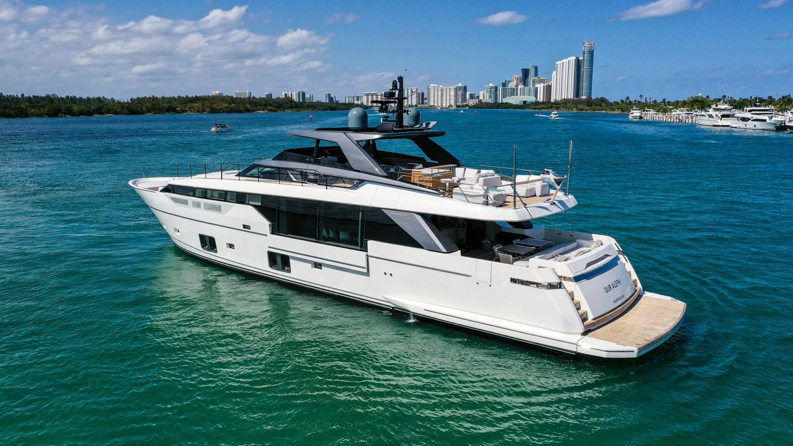 a boat on the water aboard OUR ALEPH Yacht for Sale